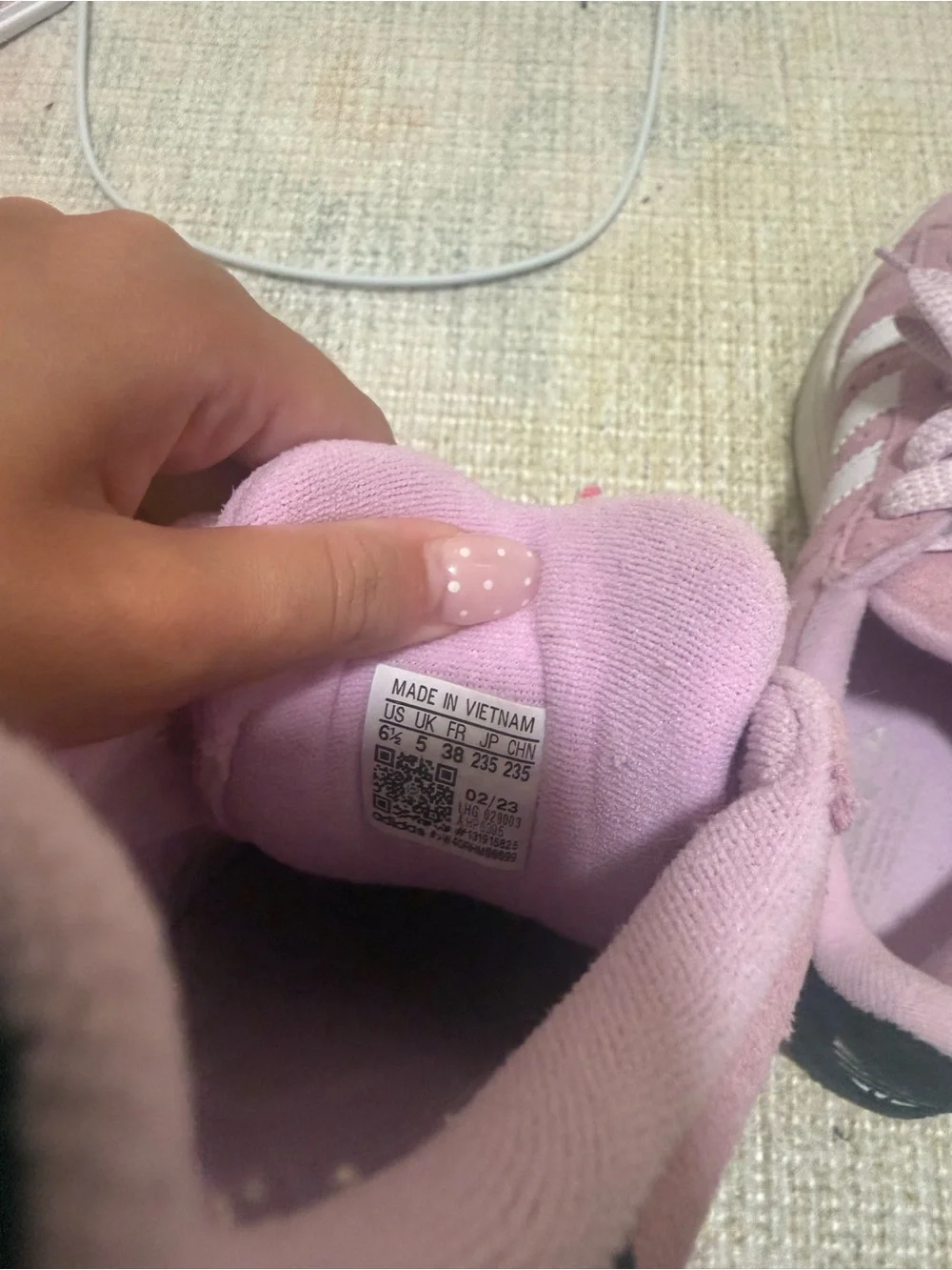 adidas Kids Pink Suede Sneakers with White Stripes